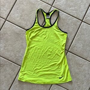 Nike Yellow and Green Fitted Sleeveless Tank Top